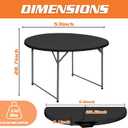4.5FT Black Round Folding Table Heavy Duty Circle Table for Dining, Picnic, Office Or Card Games Foldable Design for Indoor & Outdoor Use