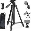 NEEWER Entry Level Version Tripod for Cell Phone & Camera, Metal Lightweight Portable Travel Stand with Cold Shoe Cellphone Holder Mount Compatible with iPhone for Video Recording Filming, TP53