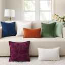 decorUhome Chenille Soft Cozy Throw Pillow Covers 12x20 Set of 2, Modern Farmhouse Boho Velvet Decorative Pillow Cases with Stitched Edge for Couch Sofa Bed Home Decor, Poseidon
