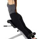 Sunny Health & Fitness Foldable Hyperextension Roman Chair w/Back Extension, Home Gym Sit Up Bench for Glute & Ab Workouts, Optional Adjustment Incline & Multi-Function Heavy-Duty Exercise Equipment