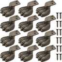 DOITOOL Antique Brass Jewelry Box Legs Feet, 12Pcs Retro Decorative Wood Case Legs Wood Case Corner Protector Decorative Furniture Feet for DIY Jewelry Chest Box