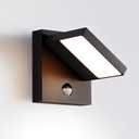Lustrlach Outdoor Motion Sensor Wall Light LED Exterior Lighting Fixture for House Modern Porch Light Aluminum with Adjustable Head IP54 Waterproof Sconce for Patio Garden Garage,Black
