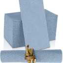 Disposable Cloth-Like Paper Napkins, 200 Pack 12" x 17" Linen-Feel Blue Denim Dinner Napkins For Wedding, Party, Kitchen Or Bathroom, Made In USA