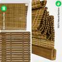 CALYX INTERIORS Cordless Bamboo Roman Shade Blind, Light Filtering, 25" W x 64" H, Ceylon Chestnut