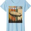 Retro Zeppelin Airship Shirt Vintage Rock Style Tee for Men T-Shirt 3T