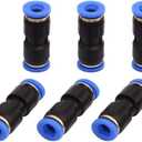 SNS 3/8" Tube OD Plastic Straight Union Pipe Tube Fitting Straight Pneumatic Connector(10 PCS) SPU-3/8