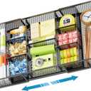 Marbrasse Expandable Desk Drawer Organizer, Mesh Drawer Organizer Tray with 10 Adjustable Compartments, Desk Organizers and Accessories for Office Supplies (Longer Expandable Drawer Organizer-B)