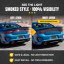 TENGBASE Smoked Black Tail Light Covers for 2015-2024 Dodge Charger, Protective Rear Lamp Guards, Exterior Automotive Accessories
