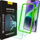Blue Light Screen Protector for iPhone 13 Pro Max & iPhone 14 Plus (6.7''), Eye Protection Tempered Glass Film, Scratch-Resistant, No Bubble with Easy Installation Kit, 2 Pack