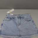 Denim Skort Women High Waist Mini Jean Skirt for Women Stretch Casual Mini Jean Skort (Medium, Light Blue)
