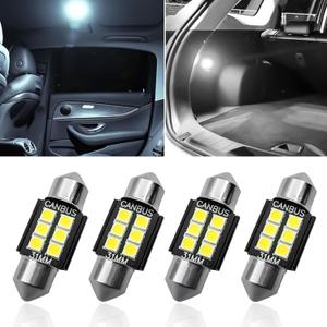 DE3175 DE3021 31mm Festoon LED Bulbs, 9-30V Extremely Bright Canbus Error Free, 6000K Xenon White for Dome Map Door License Plate Lights