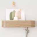 Kazai. Key Holder 'Fyndig' | Minimalist Key Hook Design from Berlin | Modern Key Holder Wall Mount with Wooden Shelf | Key Rack for Wall as Entryway Organizer | Oak, White