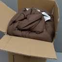 Homelike Moment King Comforter Set, Lightweight Reversible, All Season, Down Alternative, 3 Pcs Bed Set with 2 Shams, Brown/Beige