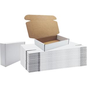 10x6x2 inches Shipping Boxes Set of 25, White Cardboard Box Kraft Corrugated Mailer Box，Boxes for Shipping E-commerce Packaging, Holidays Gift and Small Business Giving Literature Mailing