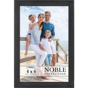 Icona Bay 4x6 Black Picture Frame, Modern Professional Frame, Noble Collection