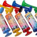 5pcs Mini Air Horn Hand Pump, Air Horn Noisemakers for Sporting Events, Celebrations, Fun Birthday Party Favors and Goodie Bag Fillers for Kids and Adults (Mini handheld air horn 5pcs, Red)