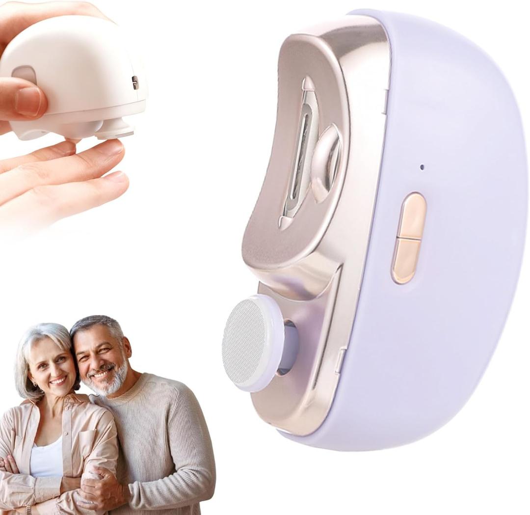 Easyclip Smart Nail Clipper - 3 in 1 Smart Electric Nail Clippers for Seniors, Baby and Adults,Polishing Clipper with LED Light,Suitable for Fingernail Toenails (Purple)