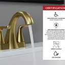 Brushed Gold Widespread Bathroom Sink Faucet with Drain Assembly - 3 Hole Vanity Faucet, Two Handle, Modern Design for Bathroom