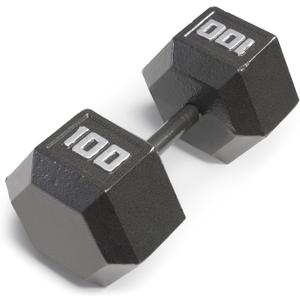 Marcy 100lb Cast Iron Hex Dumbbell, Single, IV-2100, Black, 100lbs