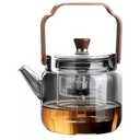 Tea Pot with Infuser for Loose Leaf Tea, Glass Teapot Stovetop, Heat Resistant Borosilicate Tea Kettle, Clear, 34oz/1000ml Capacity, Tea Strainer