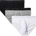2(X)IST Mens Essential Cotton No Show Brief 3-pack White Black Gray L