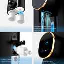 Automatic Mouthwash Dispenser 18.26oz(540ML) Touchless Electric Mouth Wash Dispensers Bathroom Accessories with 2 Magnetic Cup 3 Modes Wall Mounted Mouth Wash Dispenser for Home Kid (Black)