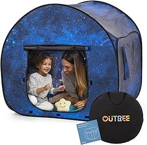 OUTREE Sensory Tent 47 * 47 * 47mm,Starry Night Print,Sensory Tent for Kids with Autism, Pop up Play Tent