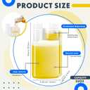 Lounsweer 12 Pcs Plastic Flask with Built in 1oz Shot Glass Graduated Chamber with Caps, Measuring Bottles One for Filling and One for Dispensing, to Store, Measure Dispense Liquids (32oz)