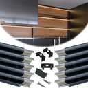 10Pack 6.6FT/2M LED Channel Black Aluminum U Shape LED Strip Channel with Transparent Smoky Black Cover Easy Installation U1SW BB 2M