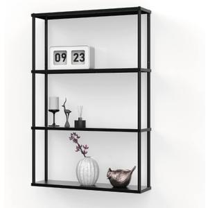 Mango Steam Wall-Mounted Steel Shelving Unit for Kitchen, Storage or Display Use - (36" H X 24" W X 6" D) (Black)