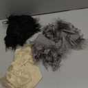 Tatuo 4 Pieces Faux Fur for Craft Fake Fur Shaggy Patches Ribbon Chair Cover Seat Cushion Pad Supplies for Sewing DIY Gnome Beard Easter Costume Winter Valentine's Day(Black, Khaki, Grey, White)