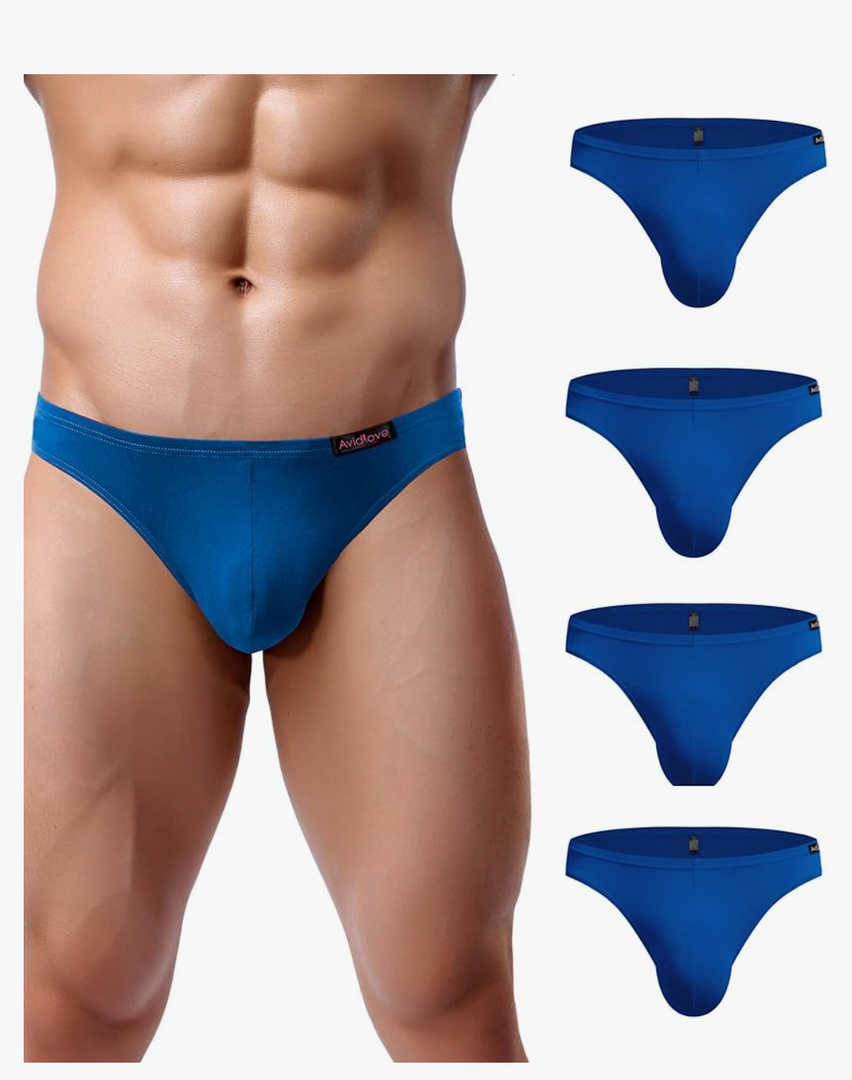 Avidlove Mens Bikini Underwear Low Rise Briefs Microfiber Underpants 4 Pack M