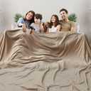 Big Oversized Soft Blanket, Giant Fleece Companion 120x120, California King Warm Blanket for Whole Family, Bed, Sofa, Couch, Travel, Camping 120x120 Brown