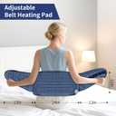 Heating Pad for Back & Period Cramps, 12"x24" Electric Heating Pad with 26" Waist Belt, 6 Heat Levels 4 Timers & 2H Auto Shut Off, Gift for Women Men Mom Dad (Blue)