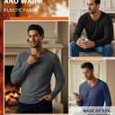 3 Pack Men's Thermal Shirts Big and Tall Fleece Lined Long Sleeve V Neck Base Layer Raglan Curved Hem Warm Tops (XXL)