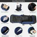 86L 30 Folding Duffle Backpack with 2 Wheels,Travel Bag with Separate Shoe Compartment,Navy Blue