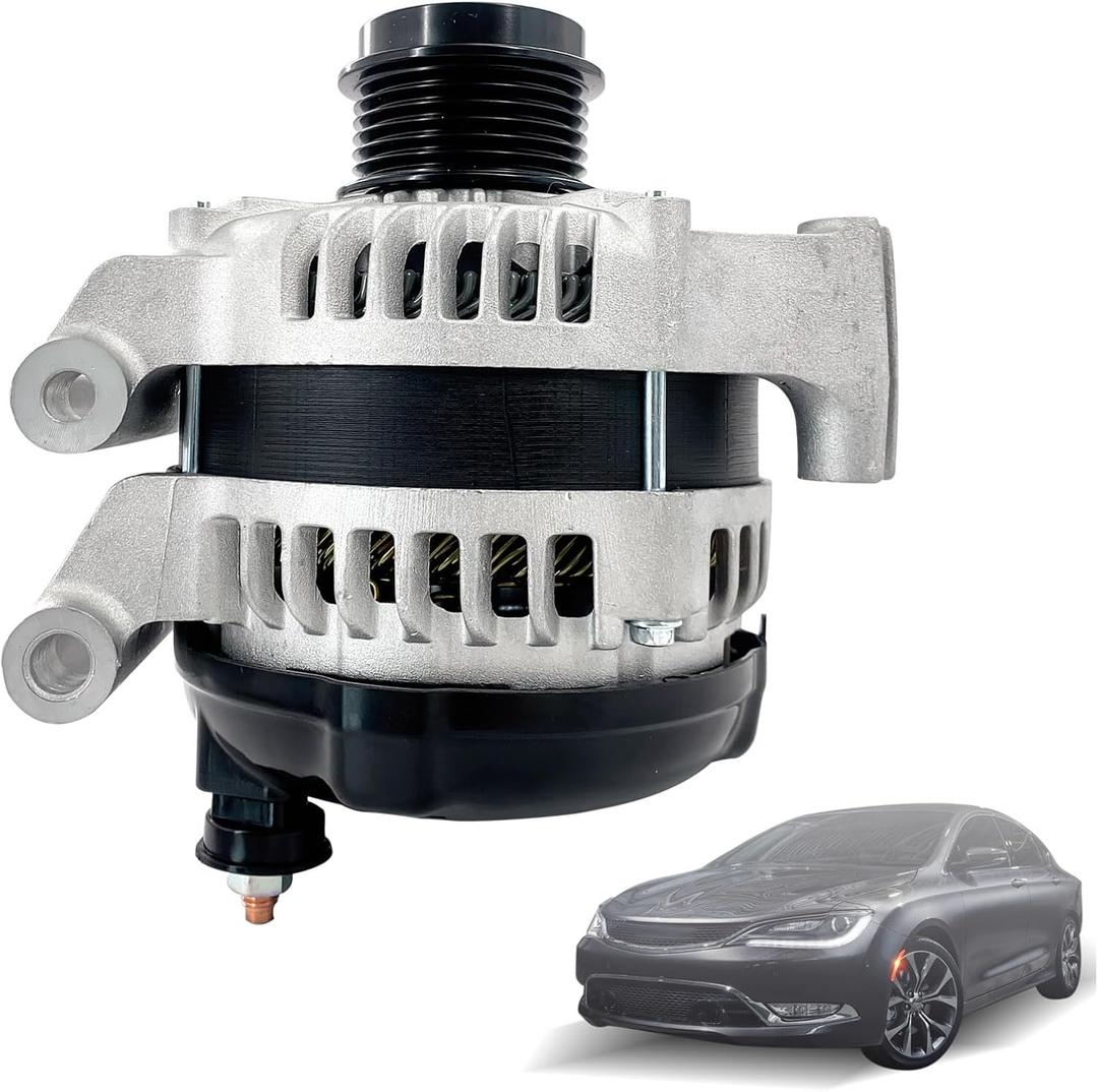 New Alternator Compatible with 2015-2017 Chrysler 200 3.6L,2014-2022 Jeep Cherokee KL V6 3.2L 160 Amp,12 Volt Alternator 6-Groove Decoupler Pulley Clockwise Replace# 4210000820, 4210000821