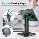 AboveTEK Anti-Theft iPad Kiosk Stand POS iPad Security Stand & Locking Tablet Holder Heavy Duty Base, 360 Swivel, 75 Tilt Bracket Perfect for Retail Business (Black)