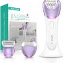 VOYOR Epilator for Women, Cordless Epilators Hair Removal for Women, 3 in 1 Hair Removal Device for Leg Arm Face with 30 Tweezers, Rechargeable Wet & Dry Electric Lady Shaver & Trimmer BM300 (Purple)