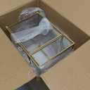 Glass Wedding Card Box with Slot, Large Clear Card Box Gold Brass Gift Card Storage Box Perfect for Wedding Receptions, Birthday Party, Bridal Shower Greeting Card Organizer