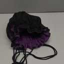 SIQUK Large Dice Bag with Pockets Drawstring Dice Bag DND Dice Storage Bag Big Capacity Dice Pouch for RPG MTG Table Games, Hold over 300 Dice (Black & Dark Violet)