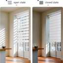 AOSKY Cordless Zebra Blinds for Windows Pull Down Roller Window Shades Dual Layer Light Filtering Privacy for Day and Night, Free-Stop Door Shades for Home Easy to Install (22" W X 72" H, White)