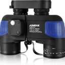 AOMEKIE 7X50 Marine Waterproof Binoculars for Adults with Illuminated Rangefinder Compass BAK4 IPX7 for Boating Military Navigation Hunting Fishing Water Sports (7X50 Army Blue)