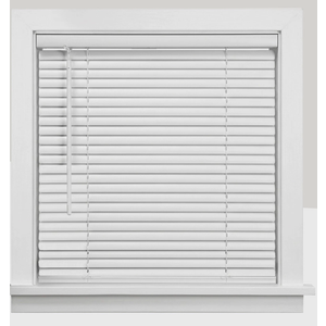 Cordless Mini Blinds for Indoor Windows, 34" W x 48" H, White Vinyl 1"