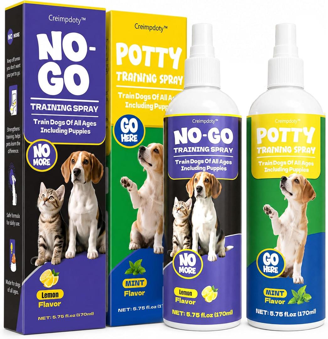 2 x Dog Potty Training Spray Set, Puppy Pee Training Spray, Indoor & Outdoor Potty Training for Dogs, Stops Urination & Marking, Dog Training Essentials, 5.75 fl oz, 2 Pack