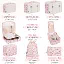 BAGAIL 8 Set Packing Cubes Luggage Packing Organizers for Travel Accessories-Pink Flamingo