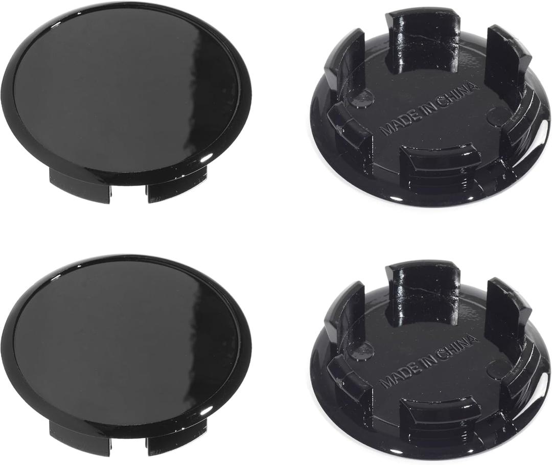 4Pcs 56.5mm(2.22inch) Push Through Center Caps Replacement Plug for EZ Lube Open End Plus Plug Center Caps, (Gloss Black OD 56.5mm, ID 47.4mm)