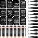 Estune 72 Pcs Christian Bible Gifts Set Bulk Religious Scripture Notebooks Scripture Quote Inspirational Ballpoint Pens Verse Keychain Christmas Inspirational Bible Gifts for Office (Classic)