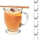 Anchor Hocking Caf Glass Coffee Mugs, 16 oz, Set of 6