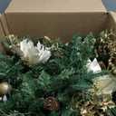 Pre-lit 9ft Christmas Garland with Gold Berries and Balls,Pine Cone,Golden Flower and 50 Battery Operated Soft White LED Lights with Timer,Artificial Holiday Decoration Door Outdoor